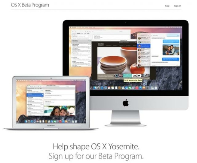 OS X yosemite beta