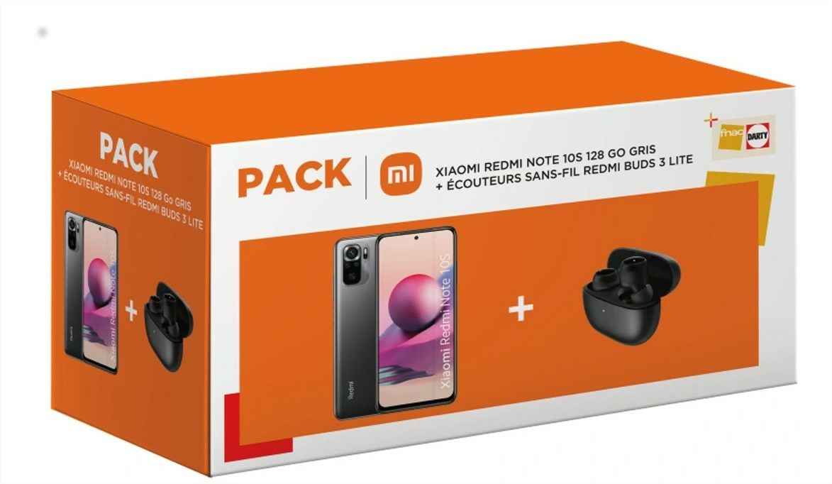 pack smartphone Redmi Note 10S  les écouteurs Buds 3 Lite