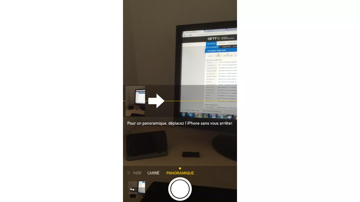 Réaliser une photo panoramique dans les 2 sens avec l'iPhone
