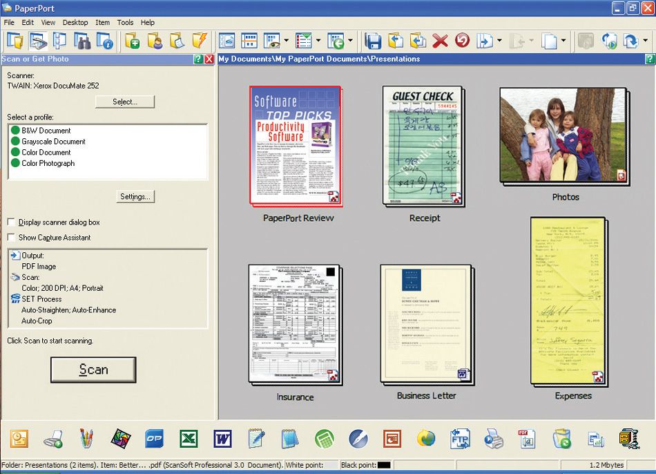 PaperPort Professional 12  screen