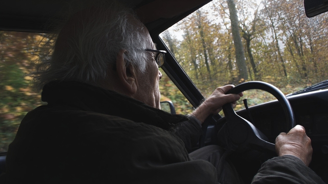 personne âgée volant