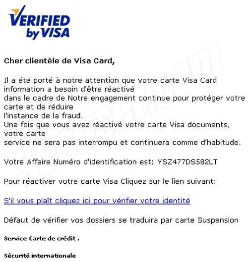 Phishing Visa septembre 2009 1