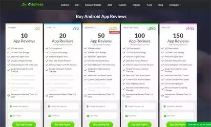 Play Store reviews