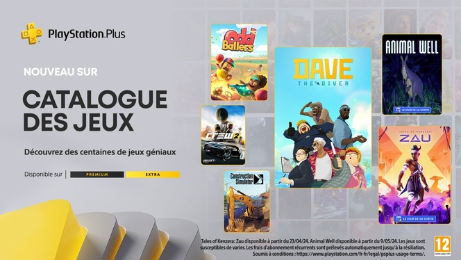 PlayStation Plus Extra Avril 2024