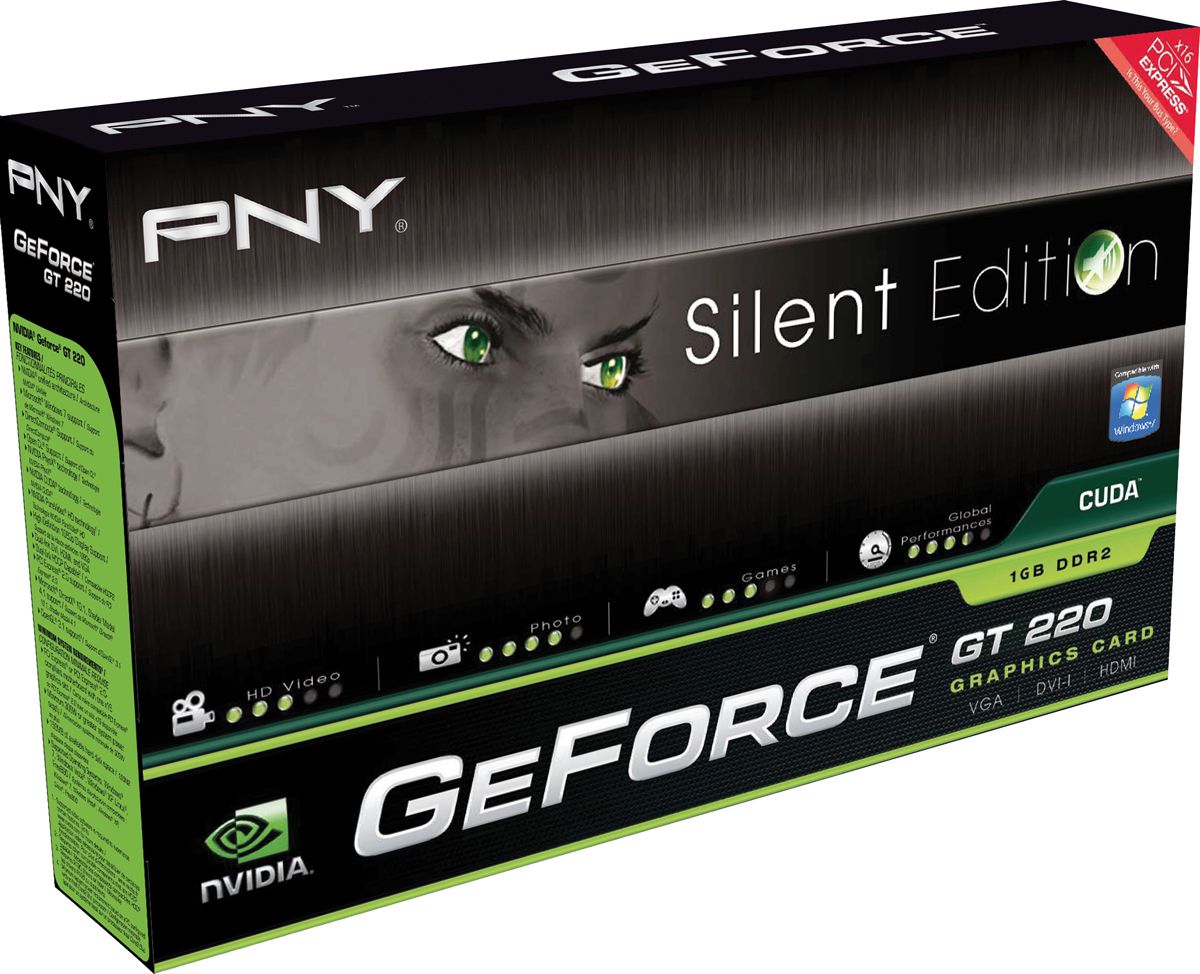 PNY GeForce GT220 Silent Edition boÃ®te