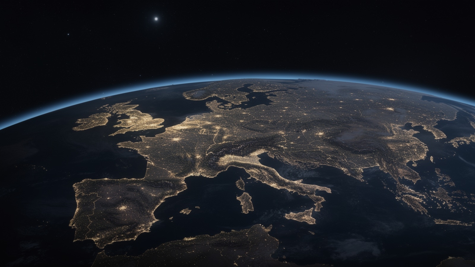 pollution lumineuse Europe illustration IA