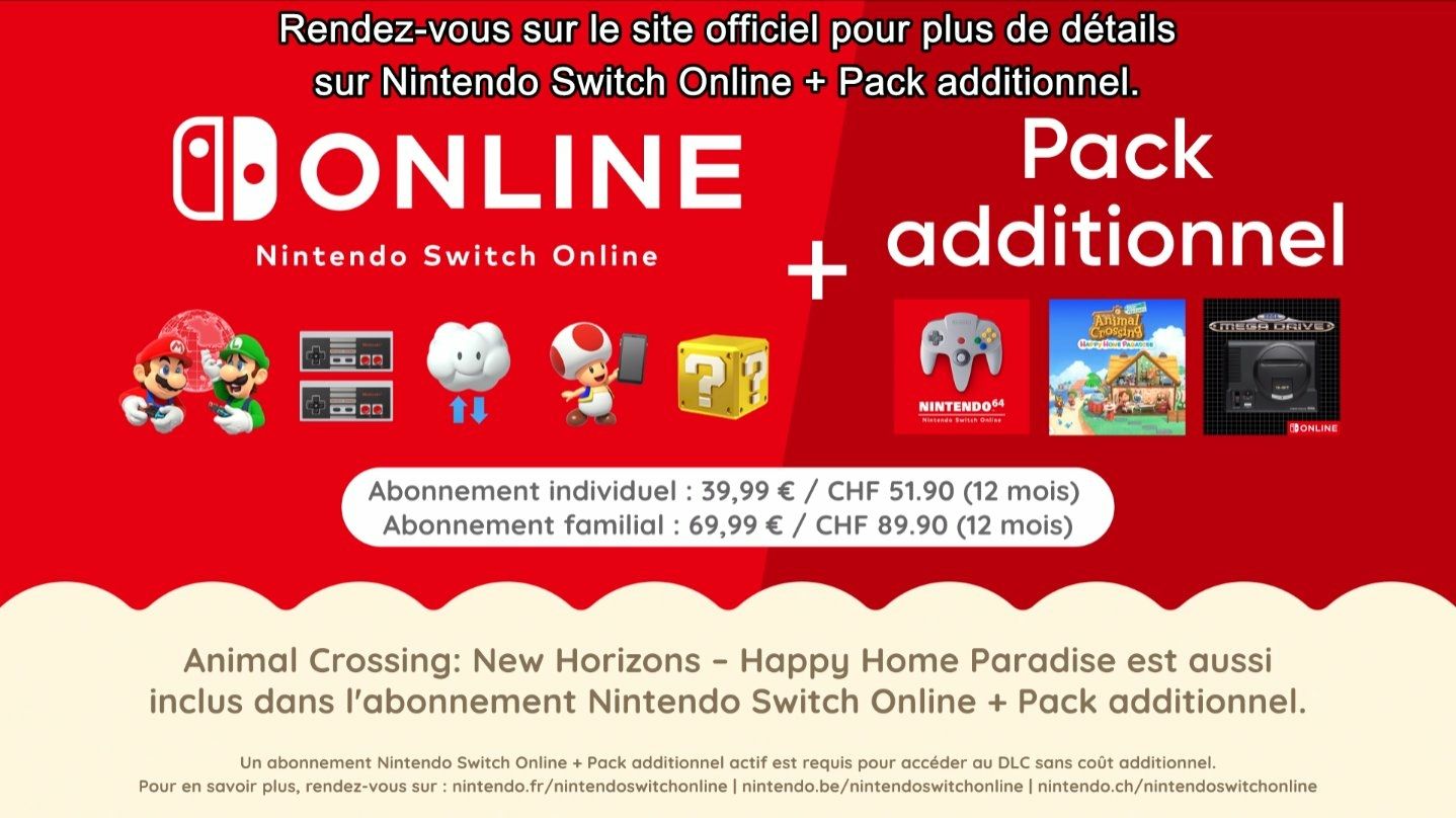 Prix Expansion pack Nintendo Switch Online