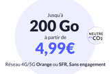 Des forfaits mobiles flexibles à partir de 4,99 € et jusqu'à 200 Go sur réseaux Orange ou SFR ! 