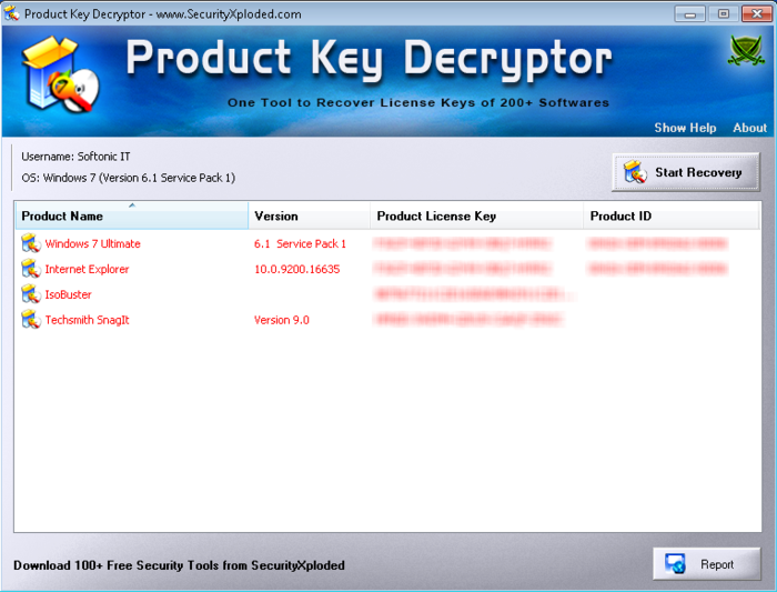 Product Key Decryptor screen2