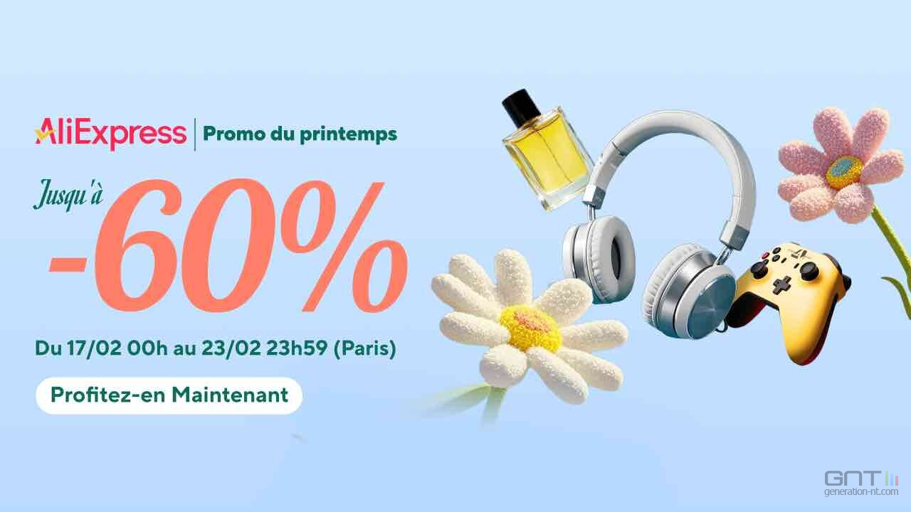 AliExpress : jusqu'à -60% pour la Promo de Printemps (SSD Crucial 1To à 59¬, station AllPowers R1500 à 476¬..)