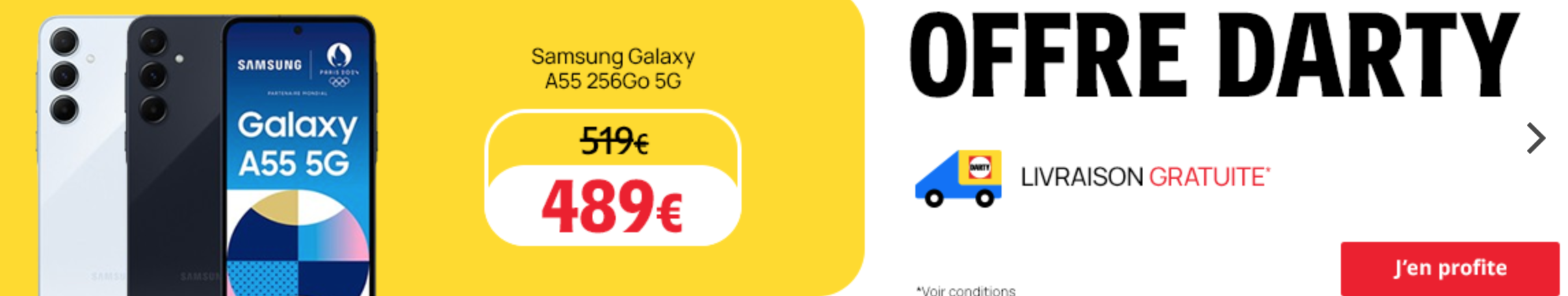 promo Samsung Galaxy A55 Darty