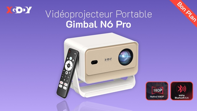 Promo Videoprojecteur Gimbal N6 Pro FHD 1080P natif