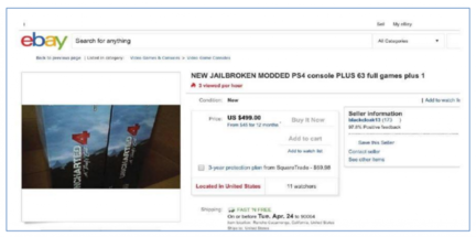 PS4 jailbreak eBay
