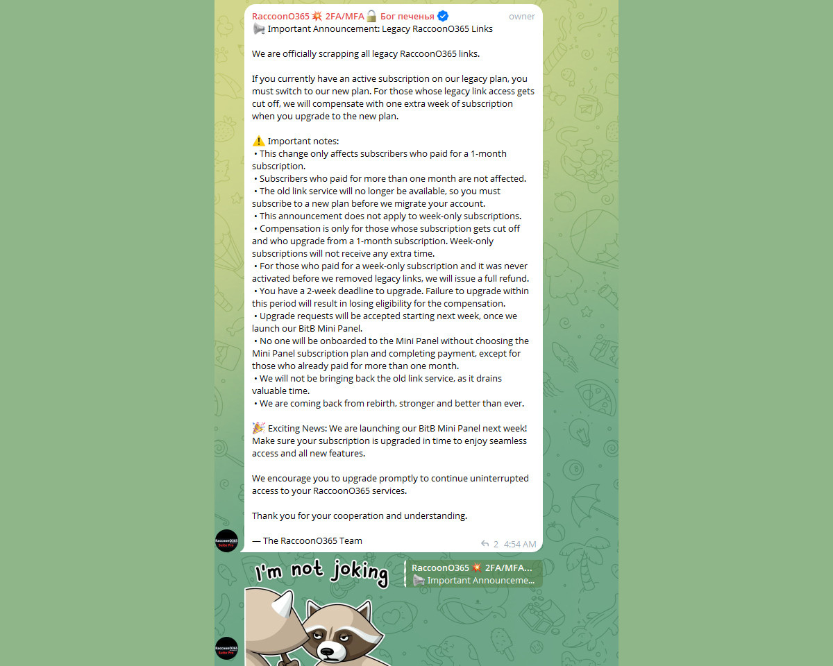 raccoono365-message-telegram