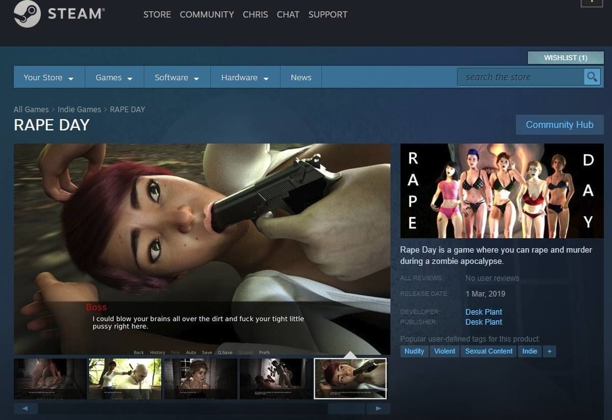 Polémique : Steam met plus de deux semaines à supprimer un simulateur de viol