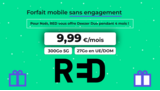 RED by SFR spécial Noël : 300 Go 5G + Deezer Duo offert pendant 4 mois pour seulement 9,99€/mois !