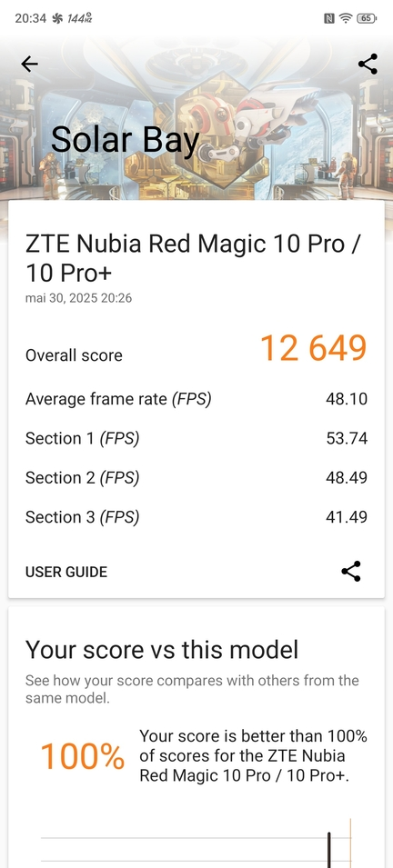 Redmagic 10S Pro 3DMark Solar Bay