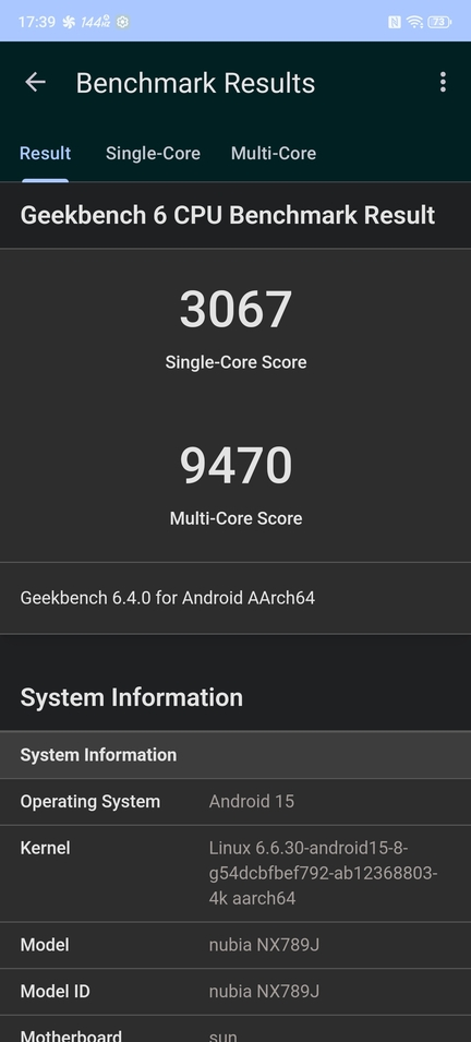 Redmagic 10S Pro Geekbench 6