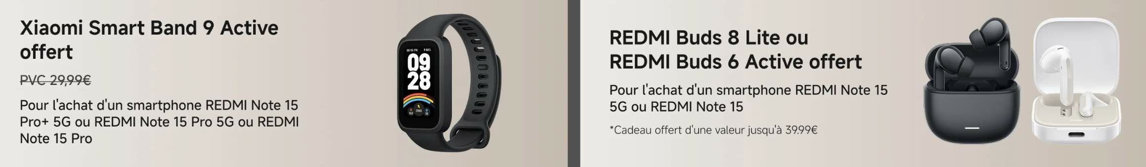 Redmi Note 15 - cadeaux lancement