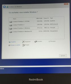 RedmiBook 14 - Partitions Windows