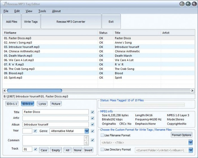 Reezaa MP3 Tag Editor screen2