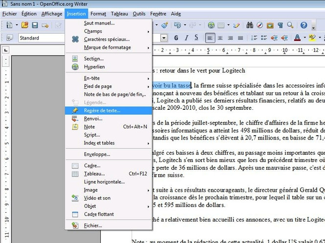 Répères OpenOffice 1
