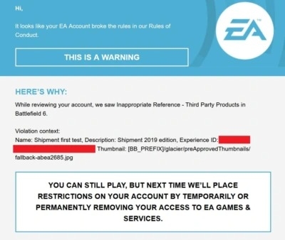restrictions EA