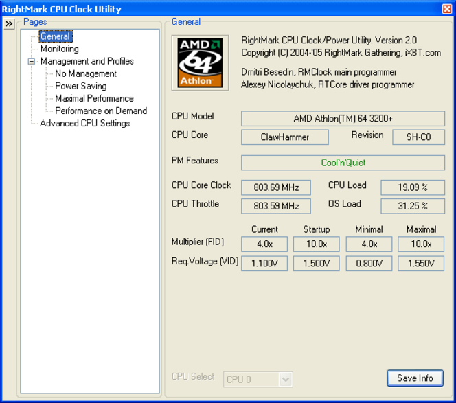 RightMark CPU Clock Utility (588x520)
