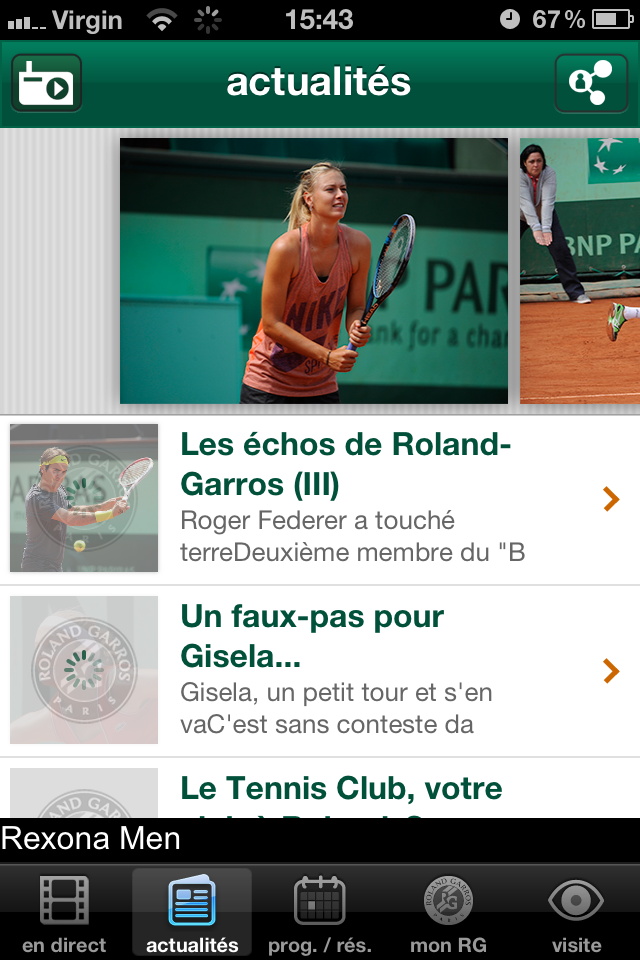 Roland Garros 2012 iOS 1