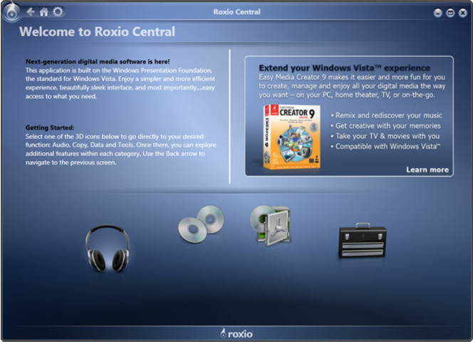 Roxia Central pour Windows XP et Windows Vista (640x463)