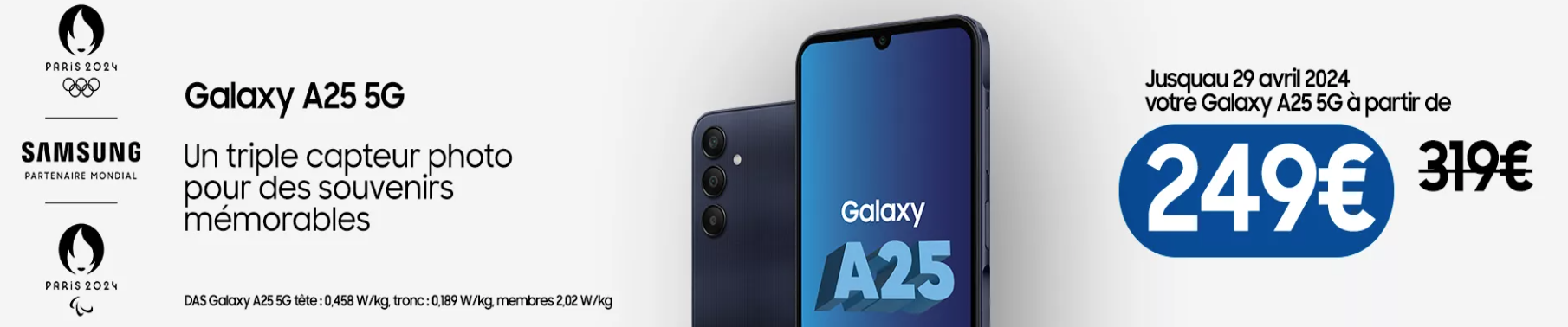 Samsung Galaxy A25 promo Boulanger