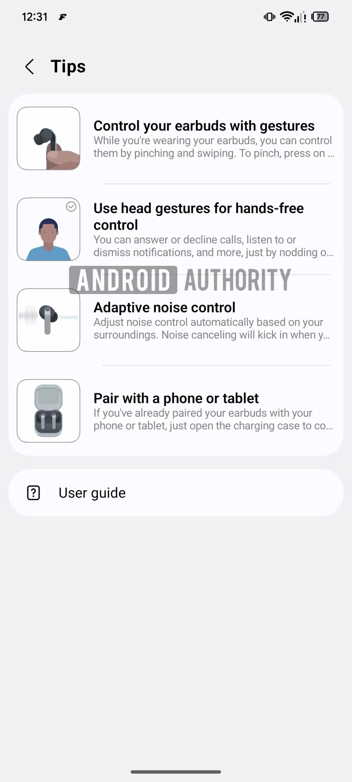 Samsung Galaxy Buds 4 head gestures