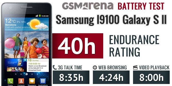 Samsung Galaxy S II battery life autonomie