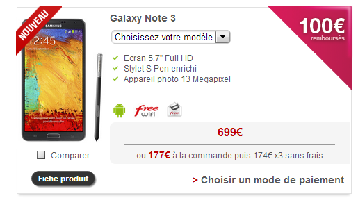 Samsung Galaxy Note 3 Free Mobile