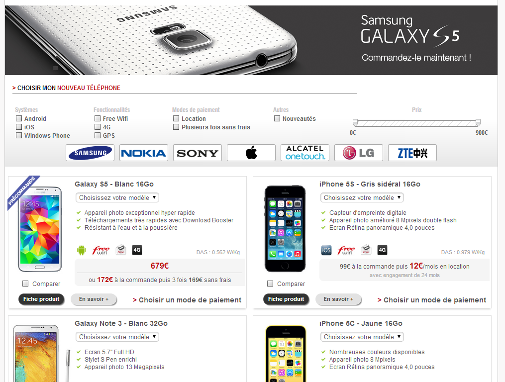 Samsung Galaxy S5 prÃ©commande