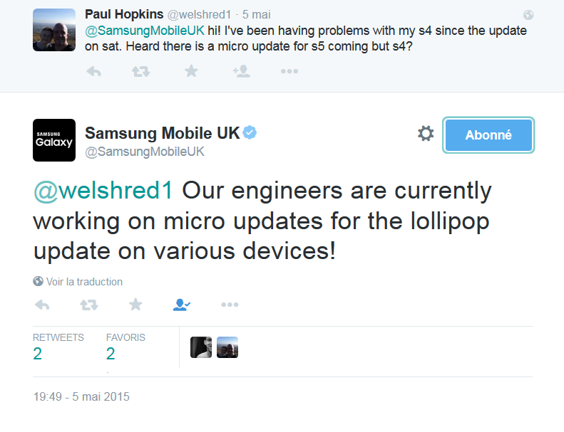 Samsung UK Android Lollipop bugs