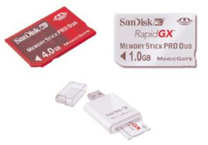 Sandisk Memory Stick DUO Pro 4Go et al.