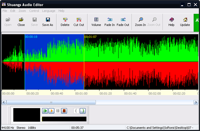 Shuangs Audio Editor screen1