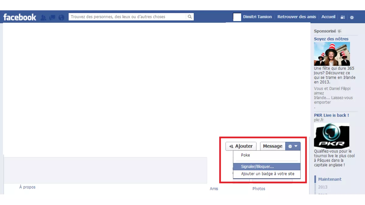 Signaler un faux profil à Facebook