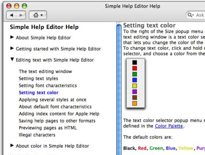 Simple Help Editor 2.0.1 pour Macintosh (554x418)