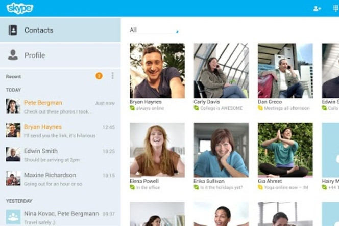 Skype Android tablette