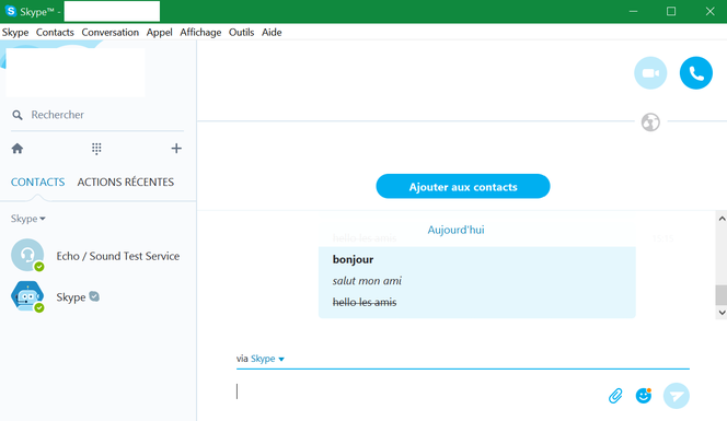 Skype écriture