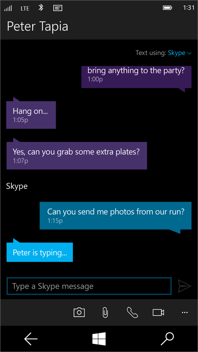Skype Windows 10 mobile