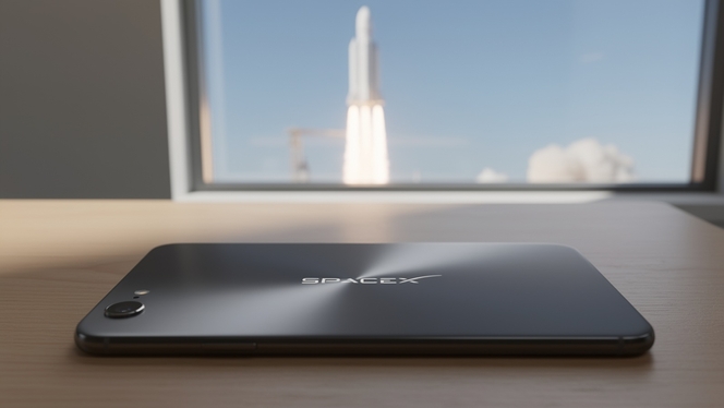 Smartphone SpaceX Starlink illustration IA