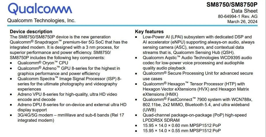 Snapdragon 8 Gen 4 specs