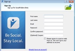 SocialFolders screen1