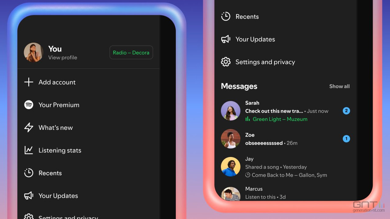 Spotify déploie le partage d'écoute en temps réel avec Messages