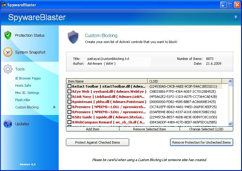 SpywareBlaster screen2