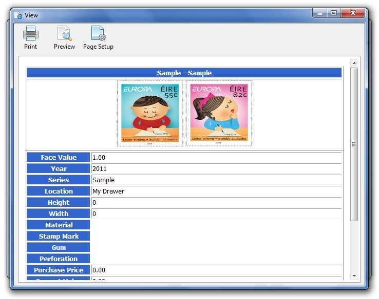 Stamp Collection Manager screen2