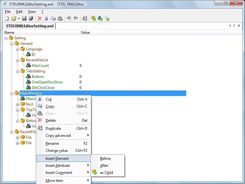 STDU XML Editor screen1